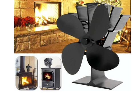 Silent thermodynamic fireplace fan fireplace thermometer