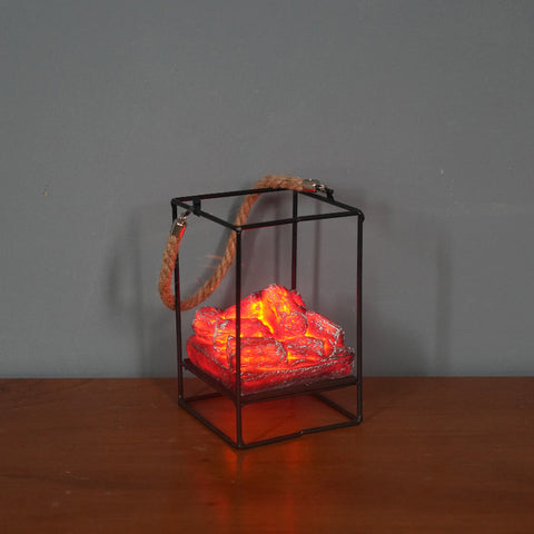 LED Flame Light Home Christmas Halloween Simulated Charcoal Fireplace Lamp
